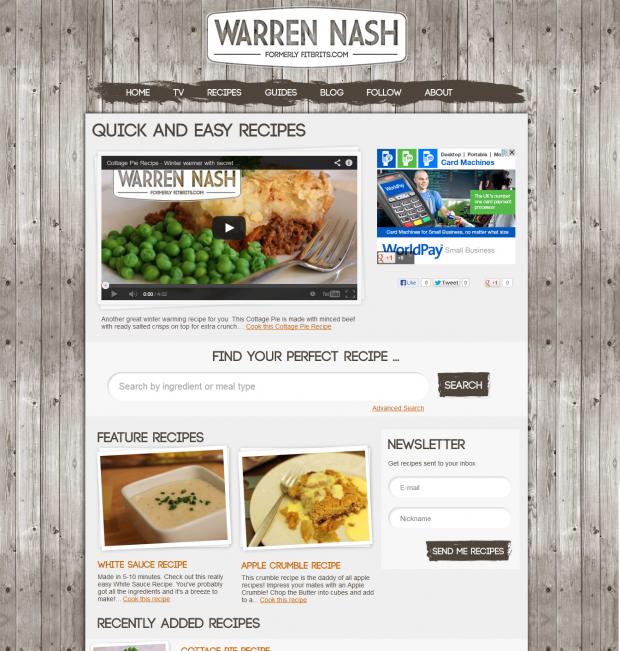 Warren Nash Recipe home page Warren Nash All Recipes