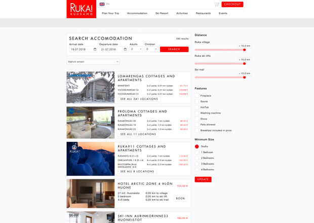 Ruka accommodation search