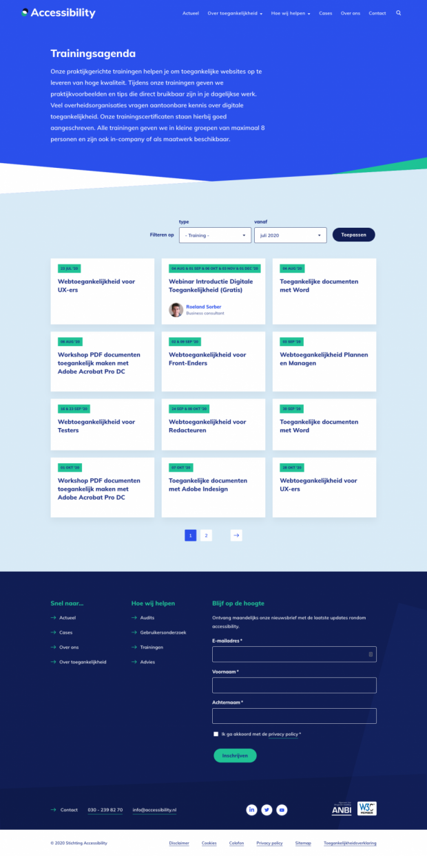 The Accessibility.nl training agenda