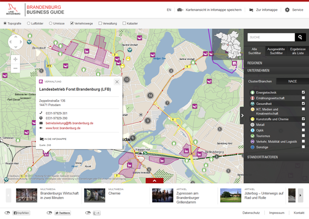Screenshot www.brandenburg-business-guide.de