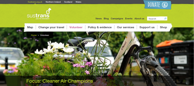 Sustrans Volunteering page