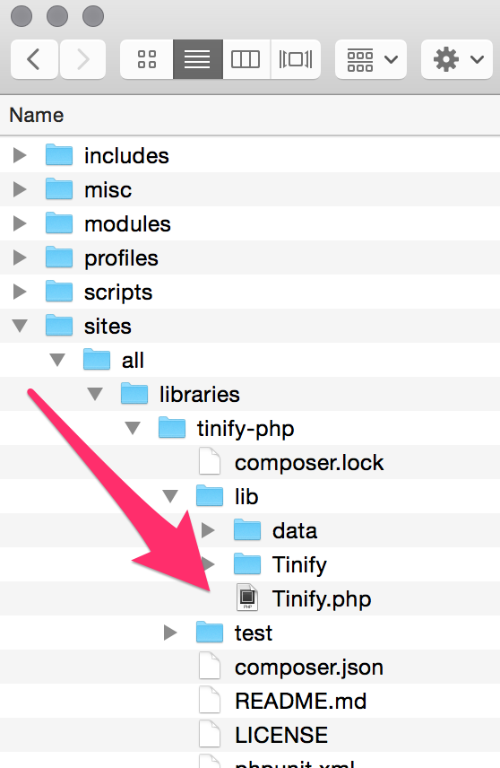 Tinify-PHP library placement