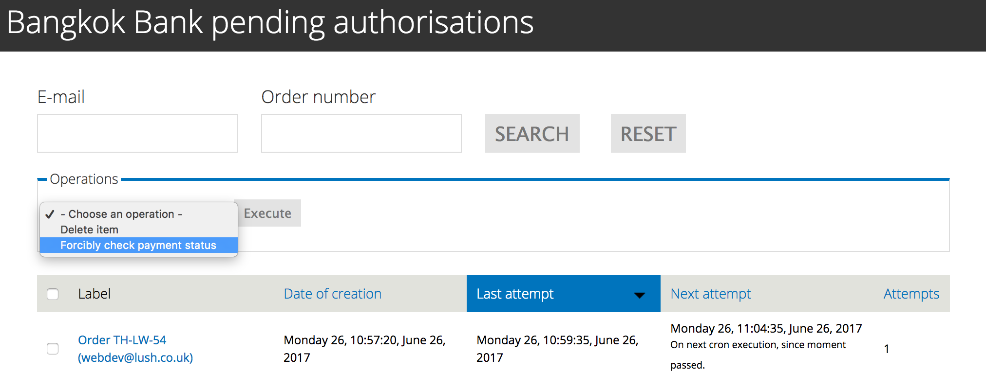 Bangkok Bank pending authorisations