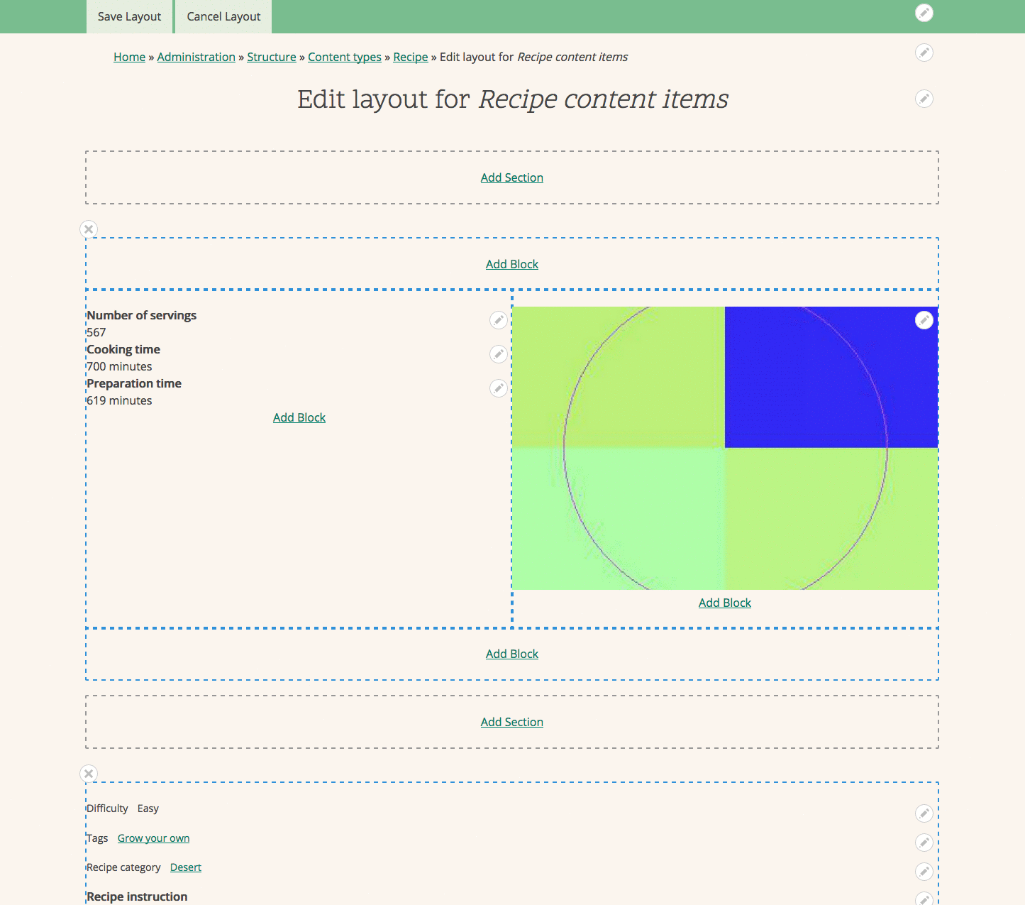 Layout Builderにおけるplacing blocksのデモ