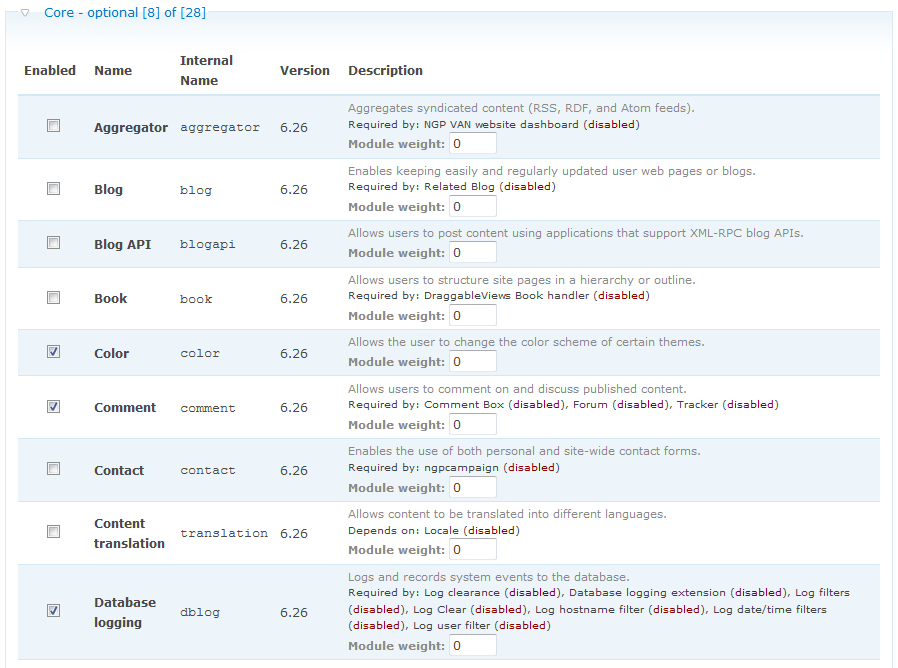 Adding a new column to display internal module names