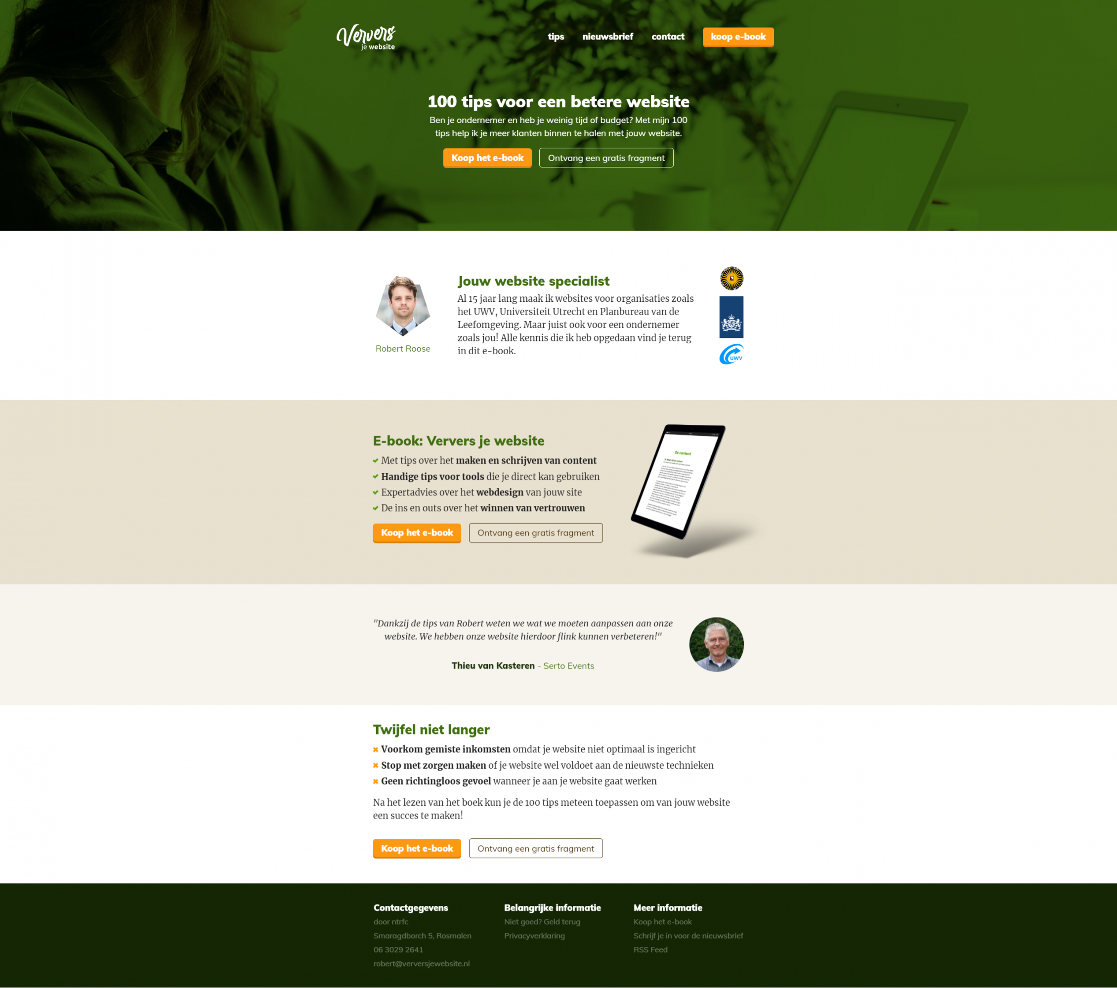 Homepage of Ververs je website