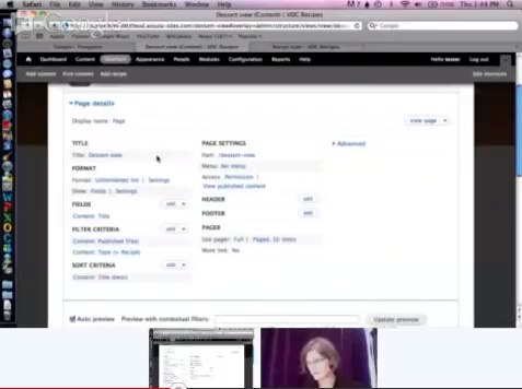 Still from usability session with Kim