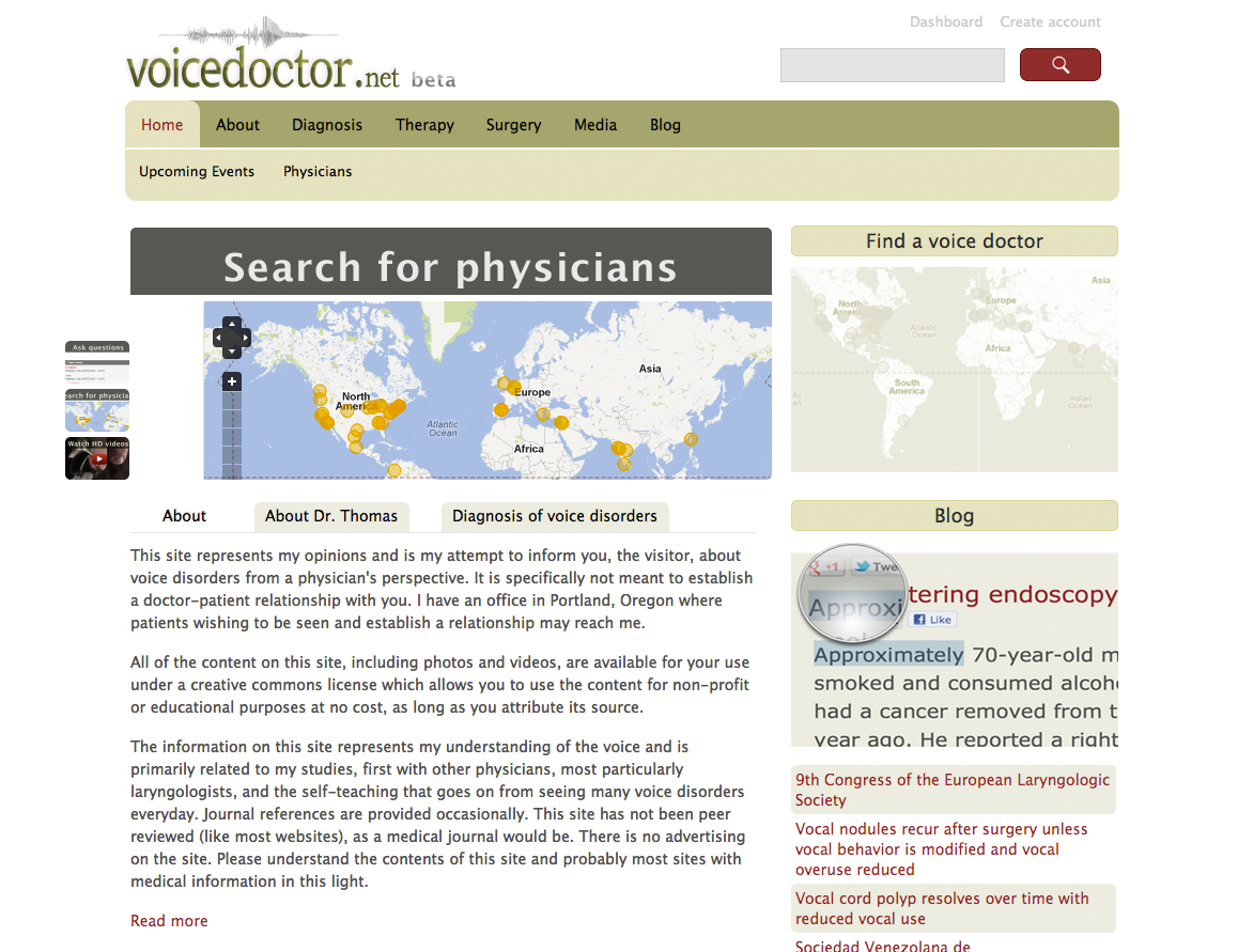 Medical informational website