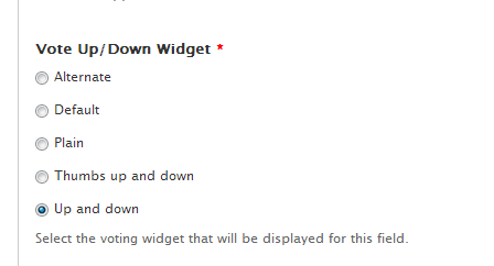 Vote up and down widgets
