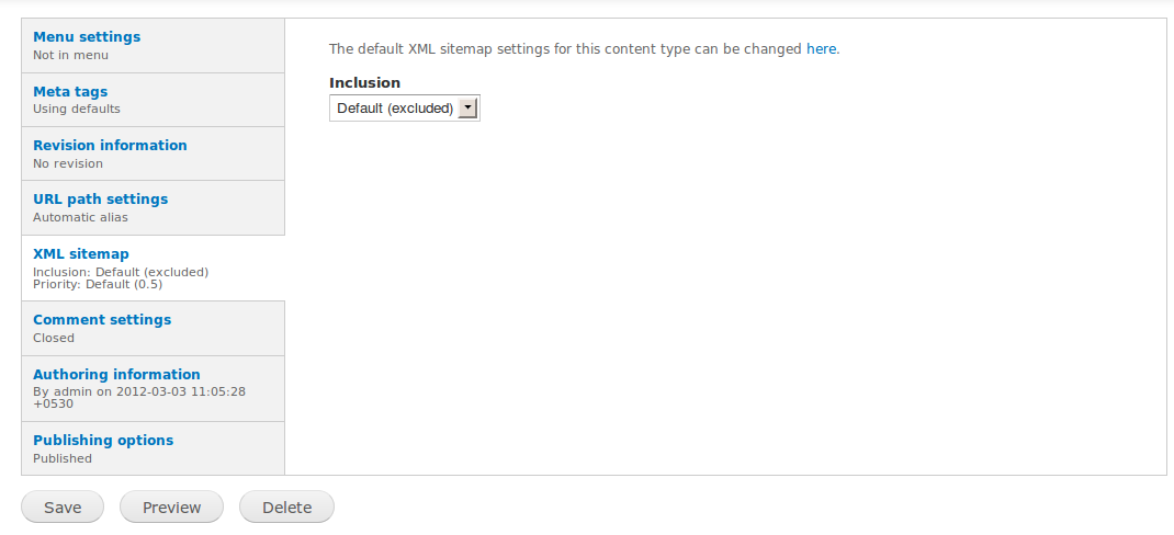wrong http default url when displaying the sitemap 1462518