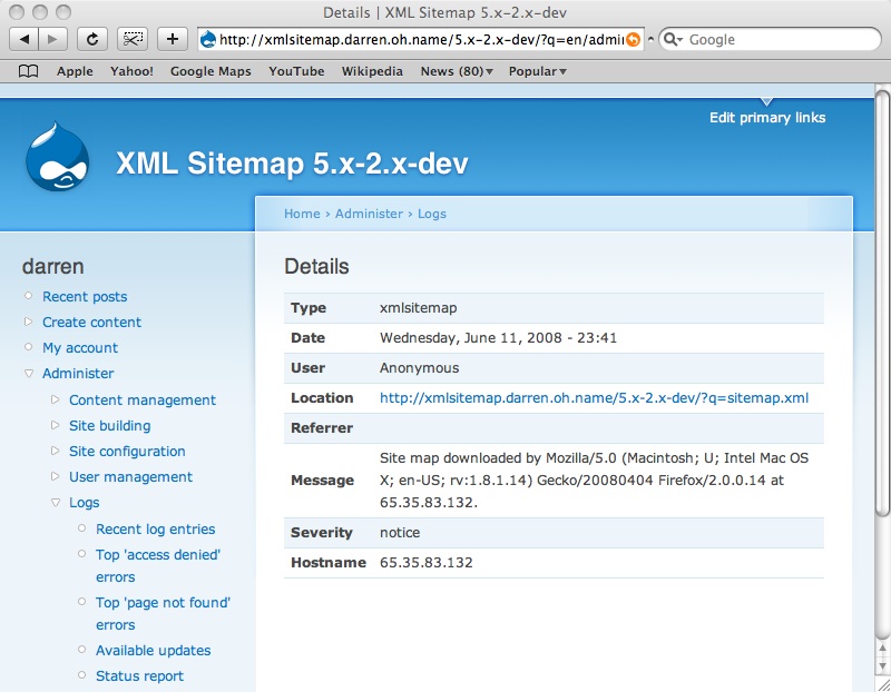 submitting your site map to search engines drupal org